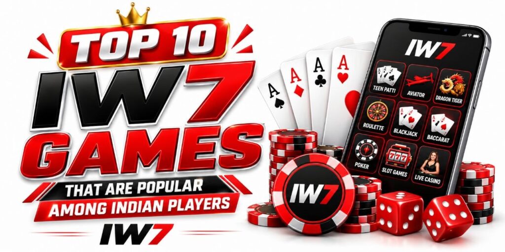 IW7 Game banner featuring mobile gaming app, slots, card games and fishing games